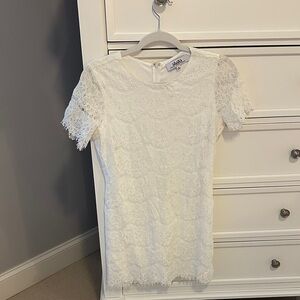 Lulu's Ivory Lace Short Sleeve Dress